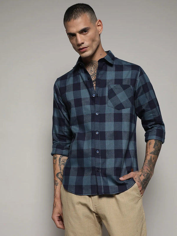 Cotton Check Shirt - Prussian-Blue-Cotton-Check-Shirt-2