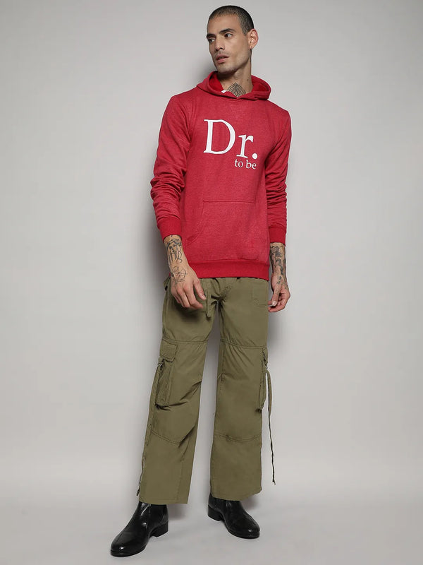 Dr. To Be Hoodie With Kangaroo Pocket - Red-Dr.-To-Be-Hoodie-With-Kangaroo-Pocket-5