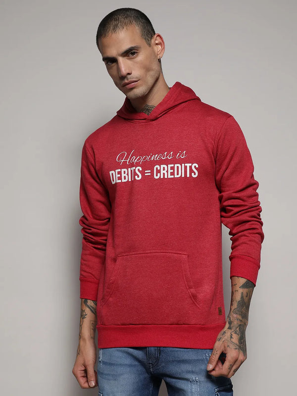 Happiness Is Hoodie With Kangaroo Pocket - Red-Happiness-Is-Hoodie-With-Kangaroo-Pocket-2