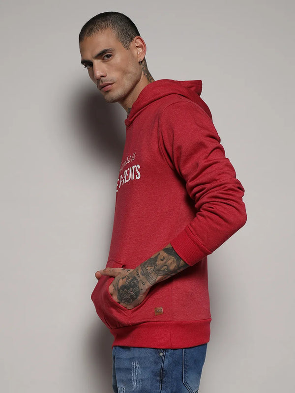 Happiness Is Hoodie With Kangaroo Pocket - Red-Happiness-Is-Hoodie-With-Kangaroo-Pocket-3