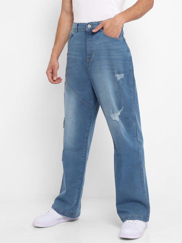 Asymmetrical Stitch Denim Jeans - SRM23_CSMSSJEAN1035_3_40d59075-8656-4af0-b7e3-b587984831d0