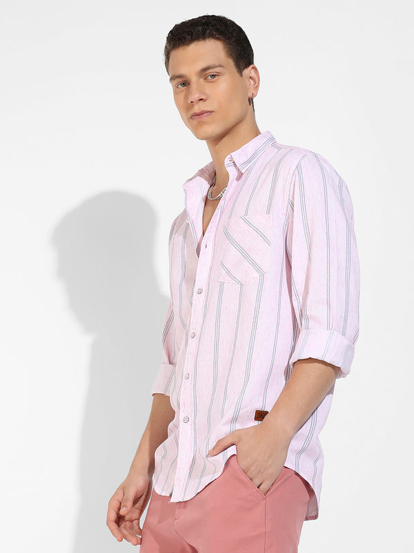 Heathered Striped Shirt - SSS23_CSMSSRT5722_3_e5f19ff1-0bd4-464c-917c-5ed5707e907f