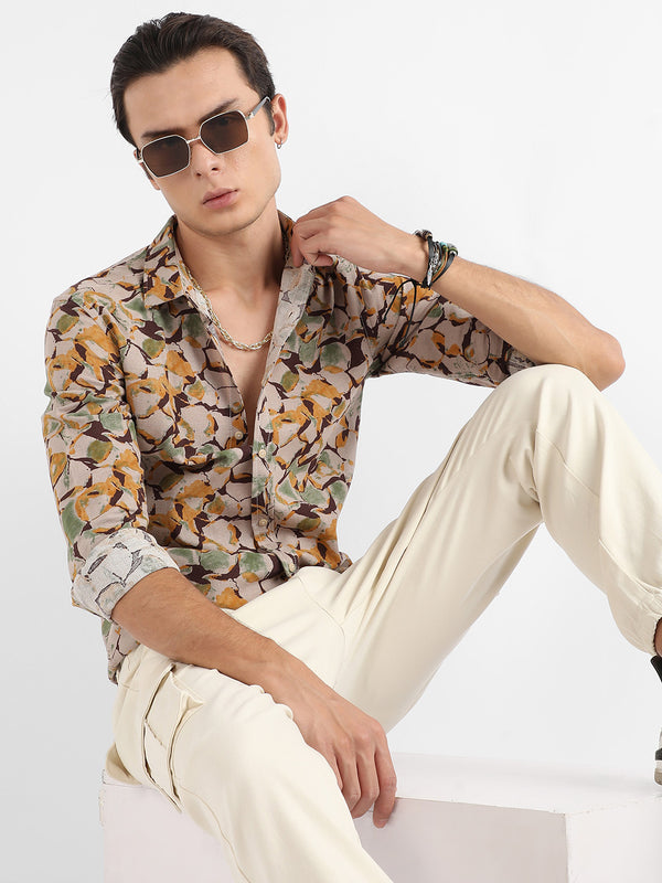 Artistic Floral Cluster Shirt - SSSM23_CSMSSRT5810_1