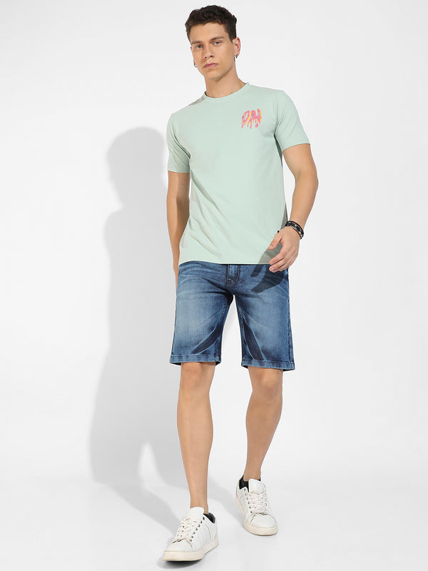 Sage Green Basic Regular Fit T-Shirt - SSUM23_CSMSSTS55687-PRT34_5