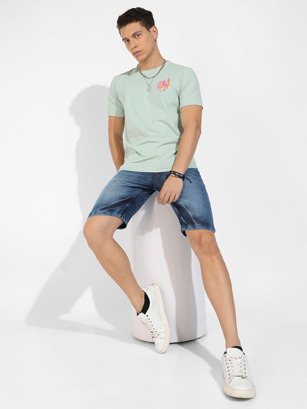 Sage Green Basic Regular Fit T-Shirt - SSUM23_CSMSSTS55687-PRT34_6