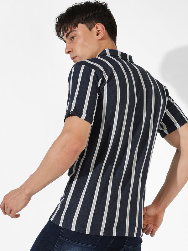 Contrast Halo Striped Shirt - SUM23_CSMSSRT5141_4_c659bfb0-0bf5-4d96-8ed0-908661ea8c20