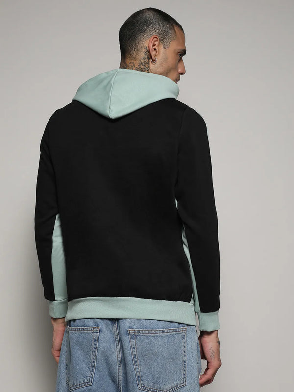 Pullover Hoodie With Contrast Back - Sage-Green-Pullover-Hoodie-With-Contrast-Back-4