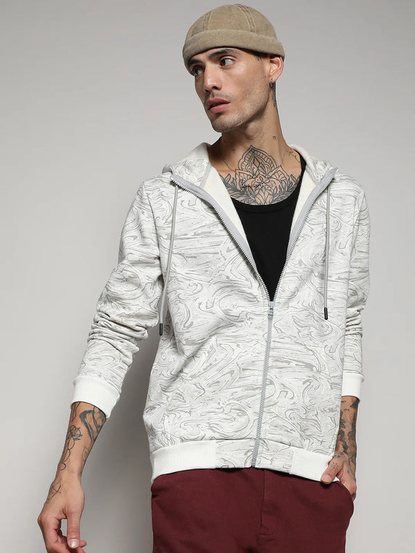 Contrast Fluid Zip Front Hoodie