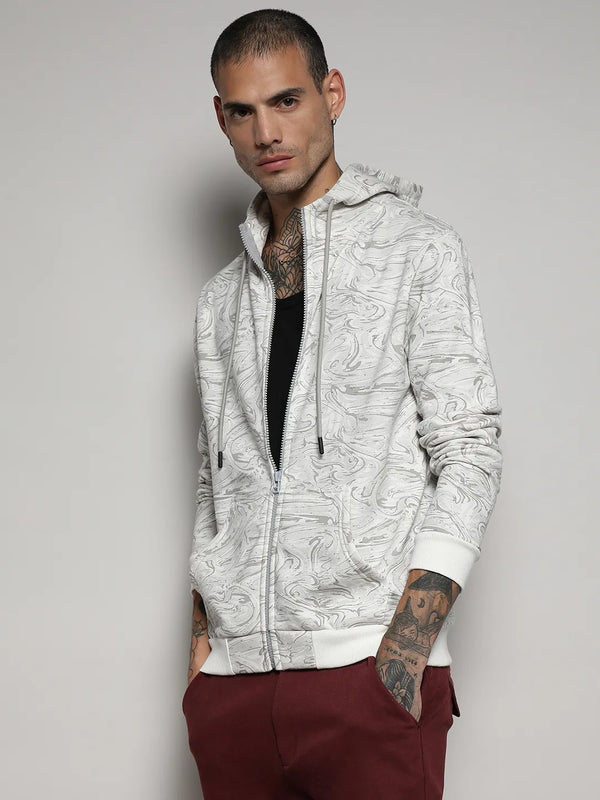 Contrast Fluid Zip Front Hoodie - White-and-Grey-Contrast-Fluid-Zip-Front-Hoodie-3