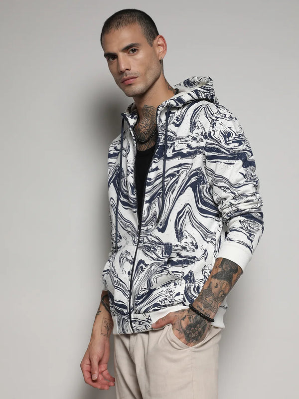 Contrast Fluid Zip Front Hoodie - White-and-Indigo-Blue-Contrast-Fluid-Zip-Front-Hoodie-3