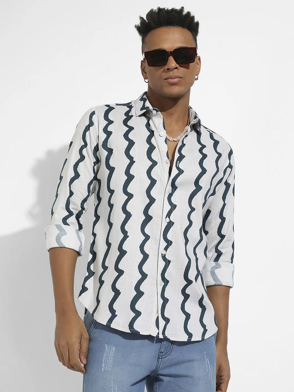 Contrast Paint Lines Shirt