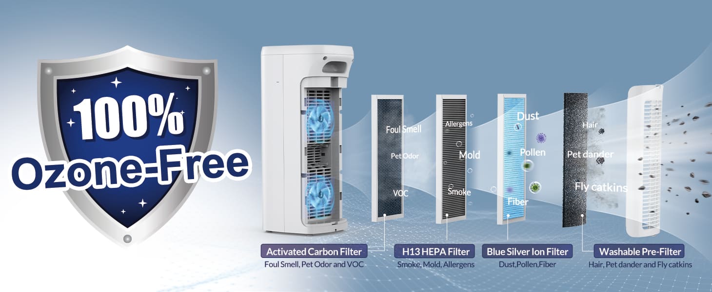 100 Ozone-Free Air Purifier Filter