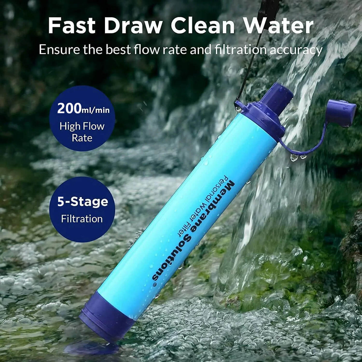 Emergency Water Filtration Life Straw – MSPure by Membrane Solutions®