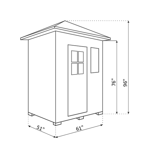 Enlighten Sauna Sierra 3 Person Dimensions Scheme