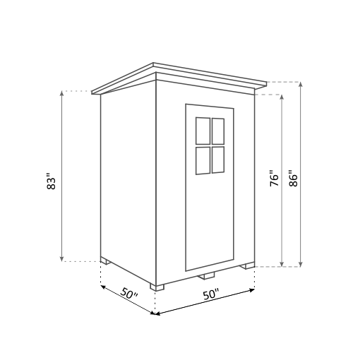 Sauna Dimension Scheme - Sierra Sloped Style Roof