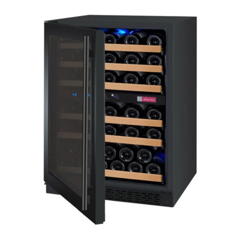 Allavino 24" Wide FlexCount II Tru-Vino 56 Bottle Dual Zone Black Left Hinge Wine Refrigerator (VSWR56-2BL20)