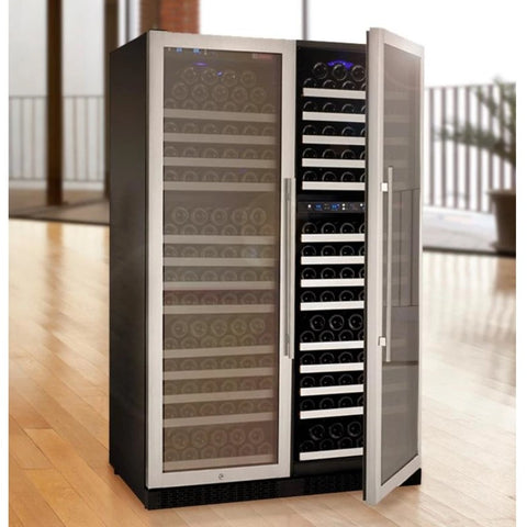 Allavino 47" Wide FlexCount II Tru-Vino 349 Bottle Three Zone Stainless Steel Side-by-Side Wine Refrigerator (3Z-VSWR7772-S20)