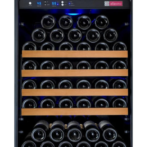 Allavino 47" Wide FlexCount II Tru-Vino 354 Bottle Dual Zone Black Side-by-Side Wine Refrigerator (2X-VSWR177-1B20)