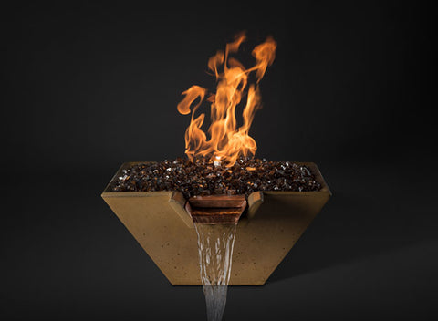 Slick Rock Concrete 34” Cascade Square Fire on Glass