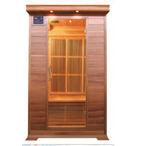 SunRay 2 Person Cedar Sauna w/Carbon Heaters/Vertical Heater Panels