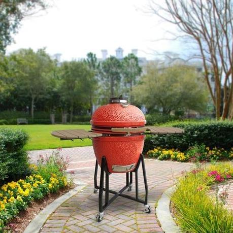 Vision Grills 1-Series 52 W x 46 H Inch Ceramic Kamado Grill Red - B-R2C2AX-S