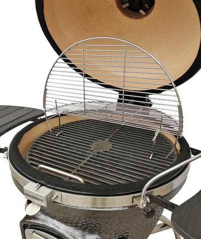 Vision Grills Elite Series Maxis 54 W x 47 H Inch Ceramic Kamado Grill, Metal Grey