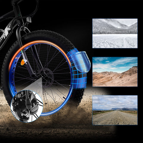 Ecotric Fat Tire Beach Snow Electric Bike