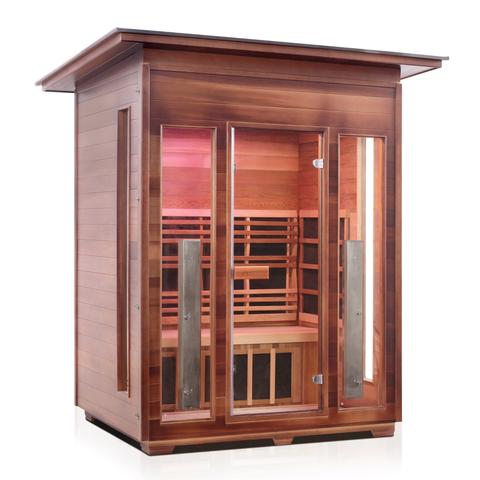 Enlighten Sauna Rustic 4 Person Outdoor/Indoor Full Spectrum Infrared Sauna