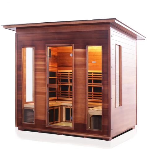 Enlighten Sauna Rustic 5 Person Outdoor/Indoor Full Spectrum Infrared Sauna