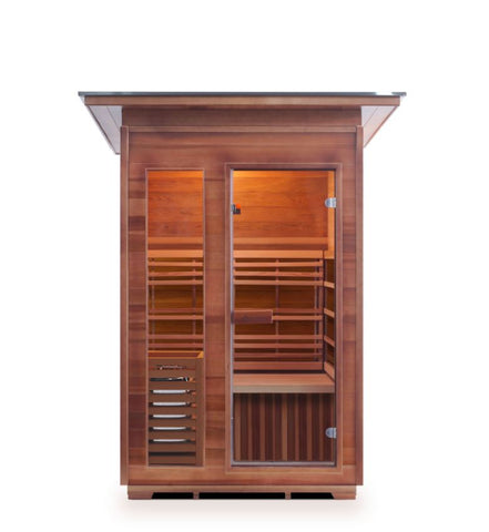 Enlighten Sauna SunRise 2 Person Outdoor/Indoor Dry Traditional Sauna