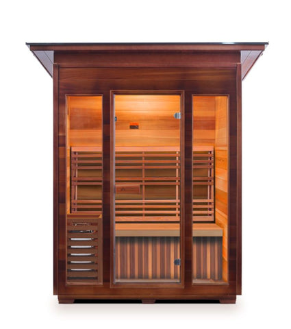 Enlighten Sauna SunRise 3 Person Outdoor/Indoor Dry Traditional Sauna