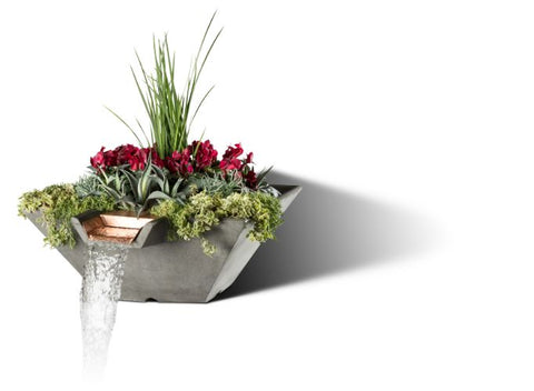 Slick Rock Concrete 22” Cascade Square Planter and Water Bowl