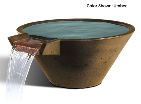 Slick Rock Concrete 29” Cascade Conical Bowl + Copper Spillway