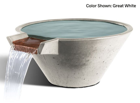 Slick Rock Concrete 34” Cascade Conical Bowl + Copper Spillway