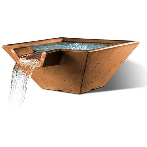 Slick Rock Concrete 34” Cascade Square Bowl + Copper Spillway