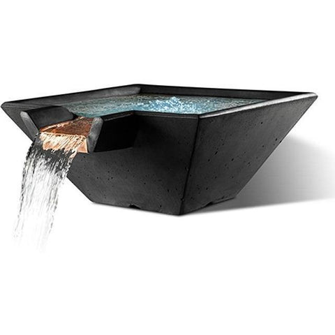 Slick Rock Concrete 34” Cascade Square Bowl + Copper Spillway