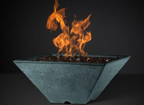 Slick Rock Concrete Ridgeline Square Fire Bowl with Electronic Ignition