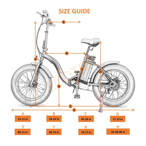 UL Certified-Ecotric 20inch White Portable and Folding Fat Bike Model Dolphin