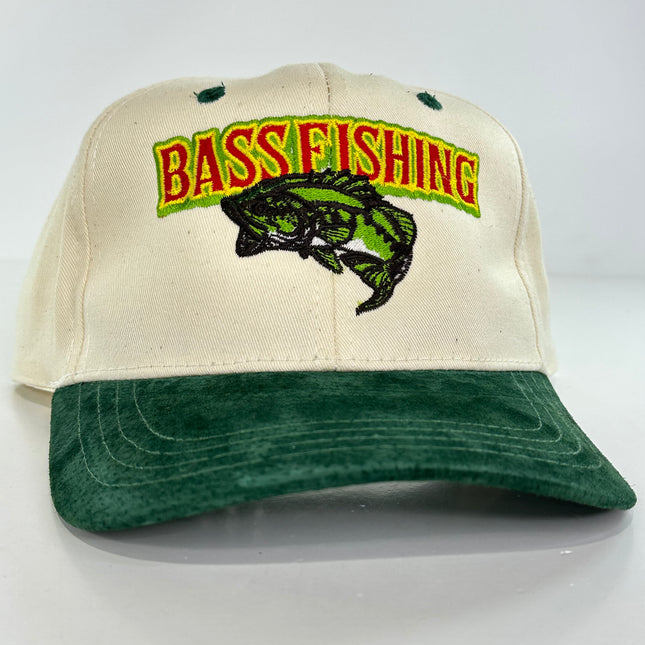 Bass Fishing Vintage Blue Brim SnapBack Cap Hat Custom Embroidered