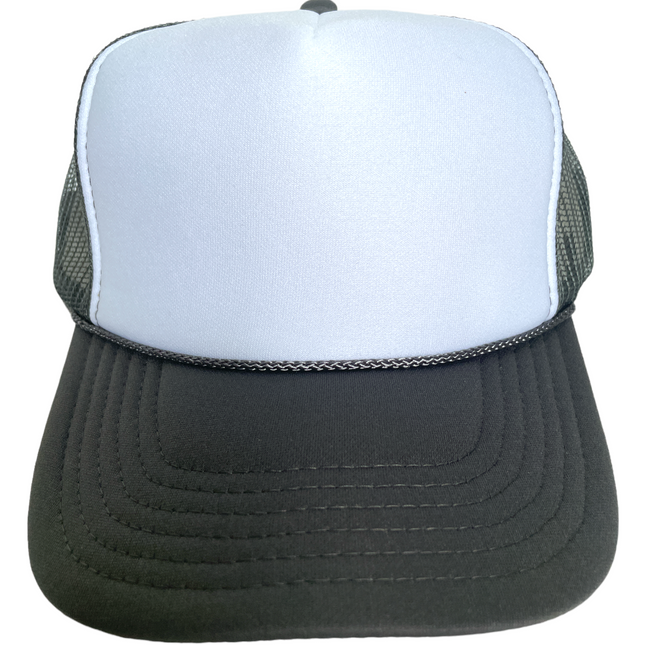 Vintage White Mid Crown Blue Brim SnapBack Hat Cap – Old School Hats