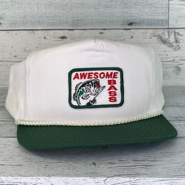 Custom Vintage You Bet Your BASS Fishing White Rope Turquoise & Darkis –  Old School Hats