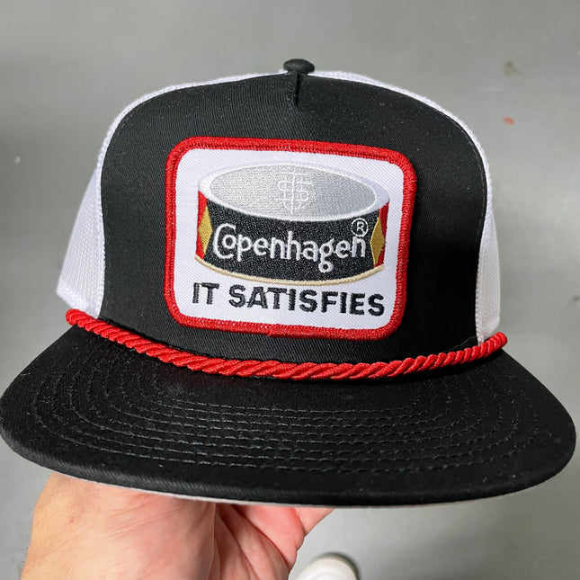 Custom It's Satisfies Vintage 80s 3 Stripe Mesh Trucker Cap Hat – Old  School Hats