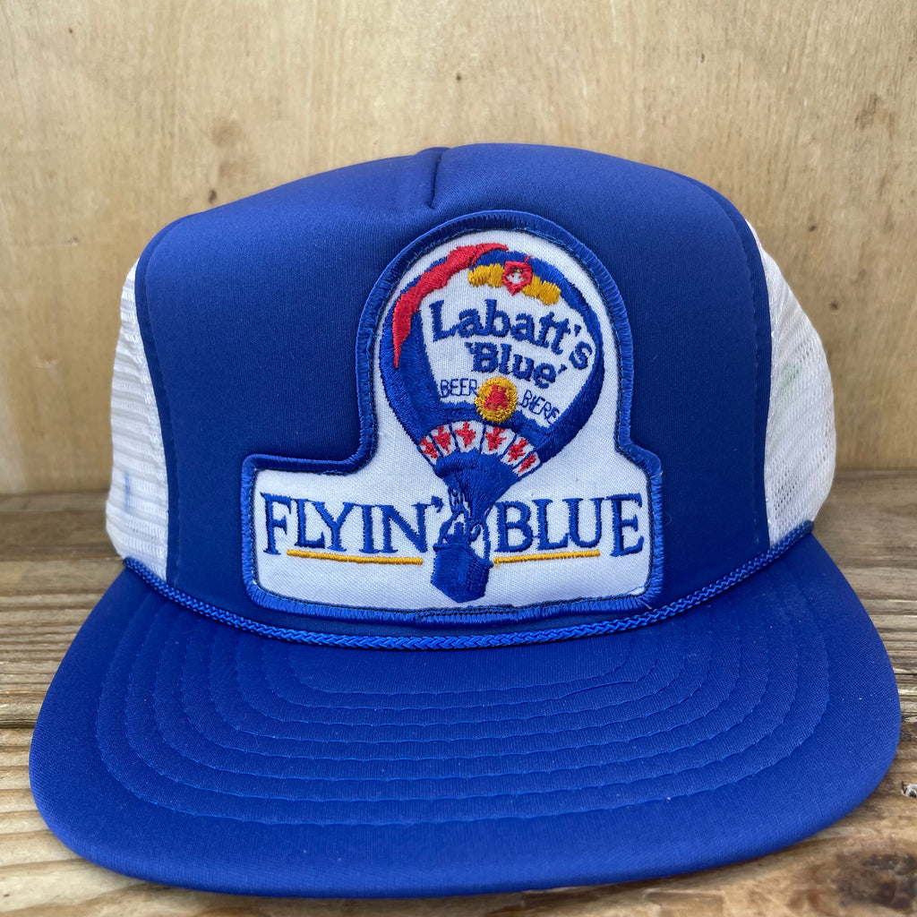 Custom Labatts Blue Beer Vintage Rope Mesh Trucker SnapBack Hat Cap ...