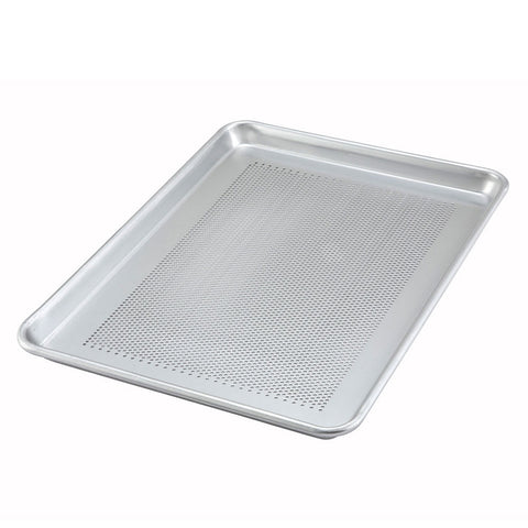 Baker's Mark Full Size 18 Gauge 18 x 26 Wire in Rim Aluminum Sheet Pan  with Stainless Steel Footed Cooling Rack
