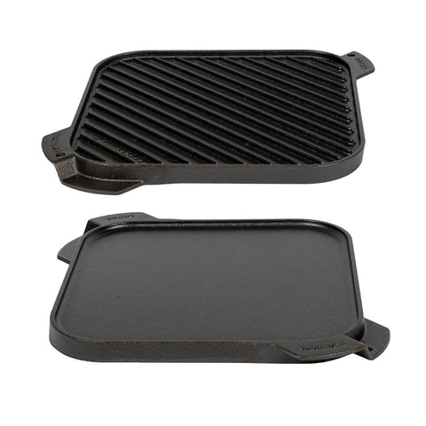 Lodge LPG13 20 x 10 1/2 Pre-Seasoned Reversible Cast Iron Griddle and  Grill Pan with Handles