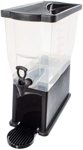 Cambro Camtainer 11.75 Gallon Black Insulated Beverage Dispenser with Black  7-Compartment Condiment Holder and 4 9/16 Riser