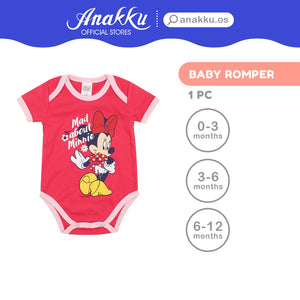 Anakku Disney Baby Girl Newborn Romper Snap-on Button Rompers Baju Bayi Perempuan [0-12 Months] EDS370-2