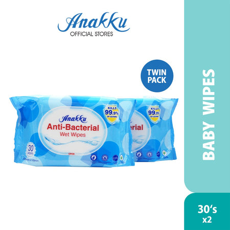 [BUNDLE DEAL] Anakku Baby Wipes Wet Tissue (Anti-Bacterial) | Tisu Basah Bayi (30's x 6) WT6-AB-3