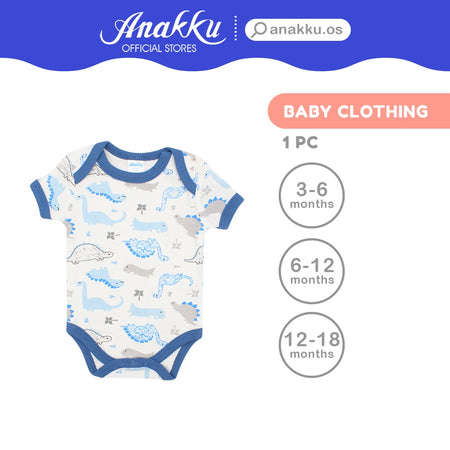 Anakku Baby Boy Newborn Romper Snap-on Button Rompers Baju Bayi Lelaki [0-12 Months] EAK402-2