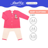 Anakku Disney Baby Girl Newborn Clothing Set | Baju Bayi Perempuan[Long-Slv+Pants][0-12 Months] EDS585-2